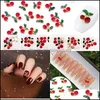 Décorations d'art nail nail art décorations 20pcs 3d charmes cerises en alliage strass de bricolage