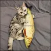 Cat Toys Pet Soft Plush 3D Fish Shape Cat Bite Toy Toy Interactive Gift Catnip Toys Stuffed Pillow Doll Simation Spelar 128 DR DHIB0