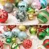 42 PCS / Set Christmas Tree Decor Ball Ornement Multi Size Party Snowing Snowflake Imprimé Boules Ornement Bauble Vismas Decoration BH7487 TQQ