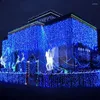 Strängar 4m Icicle String Lights LED Gardin Fairy Christmas 0.6m Droop Decor for Outdoor Garden Street Wedding Yea Garland