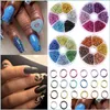 Nail Art Dekorationen Nail Art Dekorationen Metalllegierung Piercing Charms Mix Farben Baumeln Ring für DIY Maniküre Schmuck 3D Glitzer Rhin Dhpqd