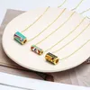 Pendant Necklaces Wish Card Copper Necklace For Women Enamel Lucky Eye Fashion Women's Jewelry Party Gift Friends Turkey Style 2022