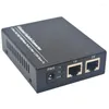 Fiber Optic Equipment FULL-1 Pcs 2GE 1000M Optical Media Converter Transceiver Single 25Km SC 100/1000M US Plug