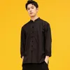 الملابس العرقية القميص الصيني للرجال التقليدي لرفع طوق الماندرين من القمم TA161