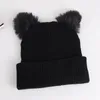 Baby caps zwarte kat oren vrouwen hoed gebreide acryl warme winter beanie haak hoeden 20220902 e3