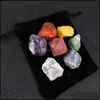 ストーン7PCSチャクラストーンセットIrregar Reiki Healing Crystal Seven Chakras Energy Ncing Hander Stones beads dhseller2010 dhmea