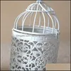 Candle Holders Metal Birdcage Hollow Iron Vintage Candle Holder Wrought Home Decoration Wedding Romantic Birthday Supplies Valentines Dhusk