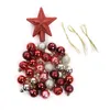 Décoration de fête 30 / Set Christmas Boules de couleur Solid Tree Baubles Baubles Decorative Artware de Noël Ornement du festival pour la maison