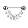 Anneaux De Mamelon Or Feuille Cloutée En Acier Inoxydable Anneau De Sein Percé Femme Nipple Shield Corps Piercing Bijoux Comme Une Paire Dhseller2010 Dht6O