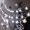 Decorazioni natalizie Decorazioni natalizie per esterni Luci a corda con fiocchi di neve Luci scintillanti impermeabili per la festa nuziale di Natale Decorazione del giardino domestico 220901