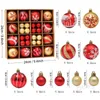 42 PCS / Set Christmas Tree Decor Ball Ornement Multi Size Party Snowing Snowflake Imprimé Boules Ornement Bauble Vismas Decoration BH7487 TQQ