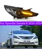 Lâmpada dianteira automática para hyundai sonata 8 2010-2014 led sinal de volta faróis diurnos substituição de luzes de cabeça de feixe alto