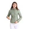 Womens Down Parkas SANTELON femmes élégant Design de mode rembourré doudoune manteau femme solide vert clair chaud coton vêtements ultralégers vêtements d'extérieur 220902