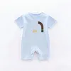 INS في مصمم المخزون الموضة حديثي الولادة رومبون ملابس الأطفال الصيف قصير الأكمام رومبير phemsuits203f