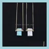 Pendentif Colliers Mode Rec Naturel Pierre Plaqué Or Bleu Rose Quartz Turquoise Collier Long Pull Colliers Pour W Dhseller2010 Dhwms