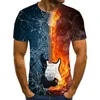 남자 T 셔츠 2022 애니메이션 3D 프린트 재미있는 셔츠 남자 음악 노트 패션 티셔츠 게임 섹시한 어린이하라 주쿠 탑 티 homme tshirt