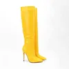 Boots New Punch Shoes Fashion Driving Autumn and Winter Plus Zipper Dij High Yellow Green 220901