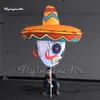 Outdoor Halloween Parade Props opblaasbaar Ghostface Puppet 2m Walking Blow Up Led Skull Balloon voor evenement