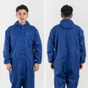 Men's Tracksuits Work Jumpsuit Waterproof Breathable Sweat-absorbing Elastic Cuff Multiple-Pockets Solid Men Coveralls Uniform For Male