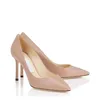 Vrouwen klassieke stijl pumps kleden schoenen Romy 85 mm puntige neus kalfsleer buitenschoenen bruiloft sexy hoge hakken met doos