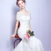 Elegant Long Wedding Dress Lace One Shoulder Fishtail Small Trailing Dress For Women