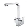 Torneiras de cozinha FLG Square Brass Torneira de 360 ​​graus Rota com purificação de água Torneiras Mixer Taps Faucet para 1024-33C