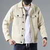 Heren Casual Classic Denim Trucker Jacket met zakmode slanke fit lange mouw streetwear lagen mannelijke outdar met mize 3xl 4xl 5xl