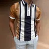 Polo da uomo Polo estiva da uomo a maniche corte T-shirt con risvolto con stampa a righe per uomo Top casual oversize retrò di alta qualità 220902