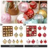 42 PCS / Set Christmas Tree Decor Ball Ornement Multi Size Party Snowing Snowflake Imprimé Boules Ornement Bauble Vismas Decoration BH7487 TQQ