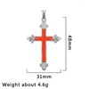 Pendant Necklaces Drop Oil Cross Red Alloy Necklace Resin Blue Neck Pendants Jewelry Making Christian Amulets Mascot 2022