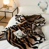 Blankets Tiger Stripes Sofa Blanket Office Nap Knitted Thread Throw Bedside Bedspread Winter Warm Home Textile Fleece Blankets130x160cm