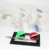 Glass water bongs hookahs smoke pipe recycler oil rigs beaker bong dabber cigarette Dab accessories with 14mm Quartz banger Bowl Dabber tool