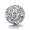 Clasps السنانير الجملة Rhinestone 18mm Snap Button زر زهرة المشبك المعادن Zircon Pave سحر لقرع المجوهرات