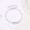 Link Bracelets Europeu e Americano Bracelete Simples personalizado Versátil Tiny Fashion Charm Infinity 8 para mulheres