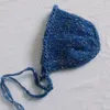 帽子ウールニットベイビーハット0-3月生まれ幼児ポシーかぎ針編みキャップPOプロップヘッドウェアスタジオアクセサリー