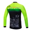 2024 Pro Black Green Mens Winter Cycling Jersey Zestaw Long Rękaw górski