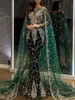 2023 Gece Elbise Emerald Balo Balo Elbise Uzun Kollu Köpüklü Lüks Dantel Gelin Mütevazı Elbise Çıkarılabilir BC14284 GB0902