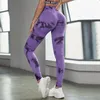 Kvinnors leggings s￶ml￶sa slipsf￤rgade kvinnor f￶r fitness yogap￥sar skjuter upp tr￤ning sport benen h￶g midja tights gym damkl￤der 220902