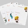 Gift Wrap 5pc Letter Paper Envelope Sets Kawaii Animals Landscape Music Painting Design Envelop Lovers Writing Stationery