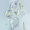 Plattor Techome Creative Transparent Ocean Series Glass Plate Set Cool Bowl Gold Side Dishes Fruit Dish Snack Home