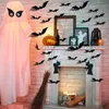 Autres fournitures de fête d'événement Halloween 3D chauves-souris décoration en plastique chauve-souris autocollants muraux pour la maison fenêtre décor cour signe pelouse extérieure fournitures de fête effrayante 220901