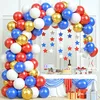 Party Decor Red White Blue Latex Balloon Garland Arch Kit 4 juli Nautical Birthday Baby Shower Star Paper Banner Leveringen MJ0801