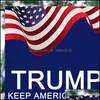 Banner Flags President General Election Banner Flags Usa 2024 Garden Flag 30X45Cm Keep America Great Banners Polyester Fiber 3 49Cd Q Dhre8