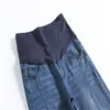 Moderskapsbotten byxor gravida kvinnor kläder graviditet jeans byxor för plusstorlek justerbar midja denim belly jean byxor hösten 20220902 e3