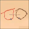 Bracelets De Charme À La Main Turc Chanceux Evil Eye Bracelets Pour Femmes Hommes Yeux Bleus Tressé Corde Rouge Bracelet Amitié J Dhseller2010 Dhhyf