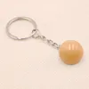 자연 스톤 16mm 라운드 볼 키 반지 Tiger 's Eye Rose Quartz Agate Keychains 자동차 장식 키 체인 키 홀더