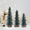 Christmas Decorations 15-30cm Miniature Tree Small Artificial Sisal Snow Landscape Architecture Trees For Crafts Tabletop Decor