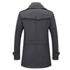 Ternos masculinos Blazers Nieuwe Mannen Wol mistura Jassen Herfst Winter Efen Kleur Koude Slip Mannen Wollen Overjas Dubbele Kraag Trenchcoat Casual Mannelijke L220902