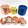 Metalen molen 63 mm Smokmolen 4 delen Sigaretten Kruiden Regenboog Diamant Tabakslijsten Crusher Crusher kleurrijke rosé goudblauw kruid