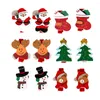 Décorations de Noël 12pcs motif mignon clips en bois cadeaux pinces à linge trombone signets apprentissage fournitures de bureau